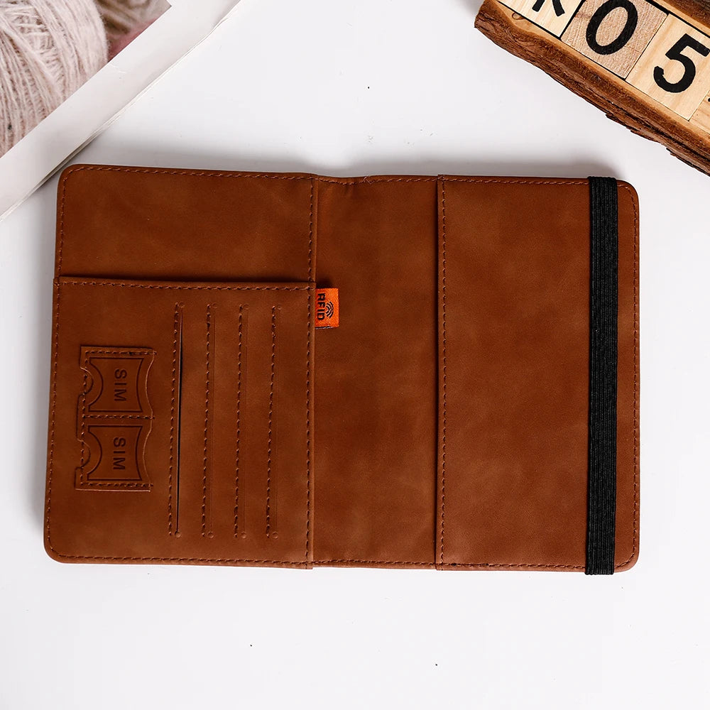 RFID Vintage Affärs Passport Covers Holder Multi-Funktion