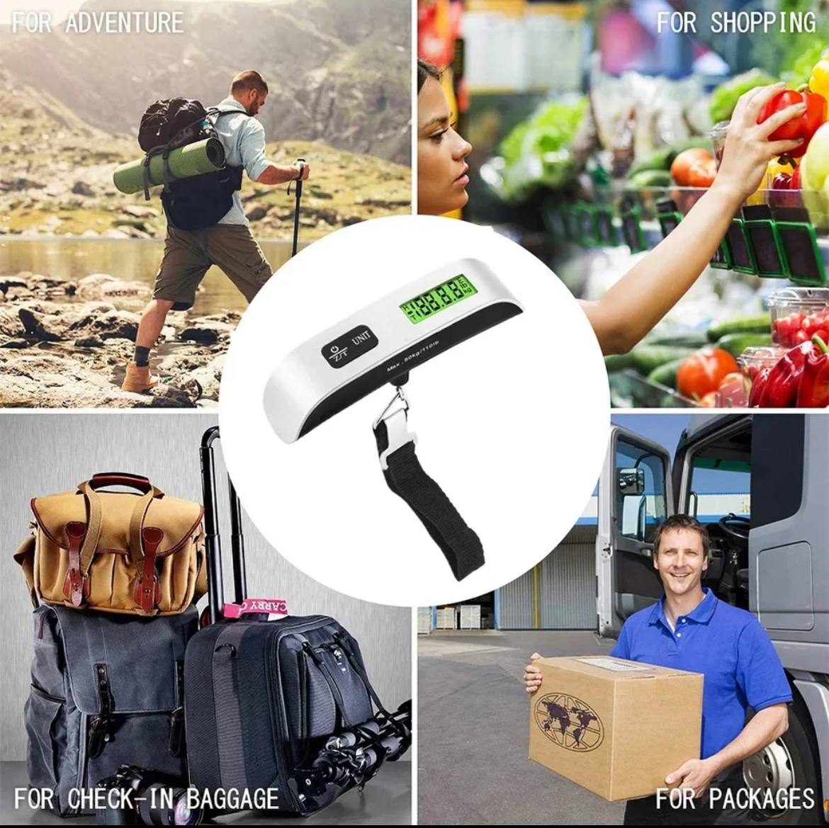 Bärbara digitala bagagevåg på 50 kg