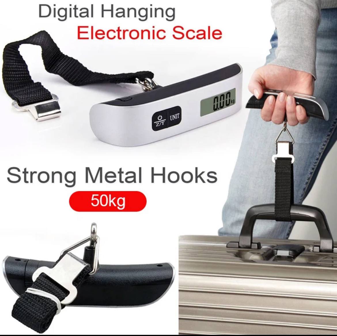 Bärbara digitala bagagevåg på 50 kg